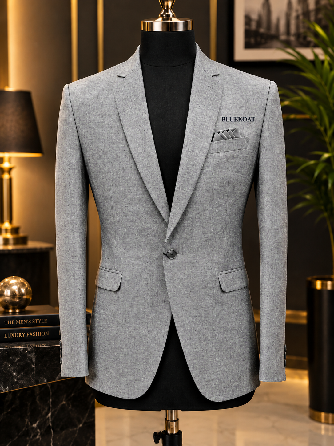 BLUEKOAT Prestige Textured Suit Coat – Platinum Grey