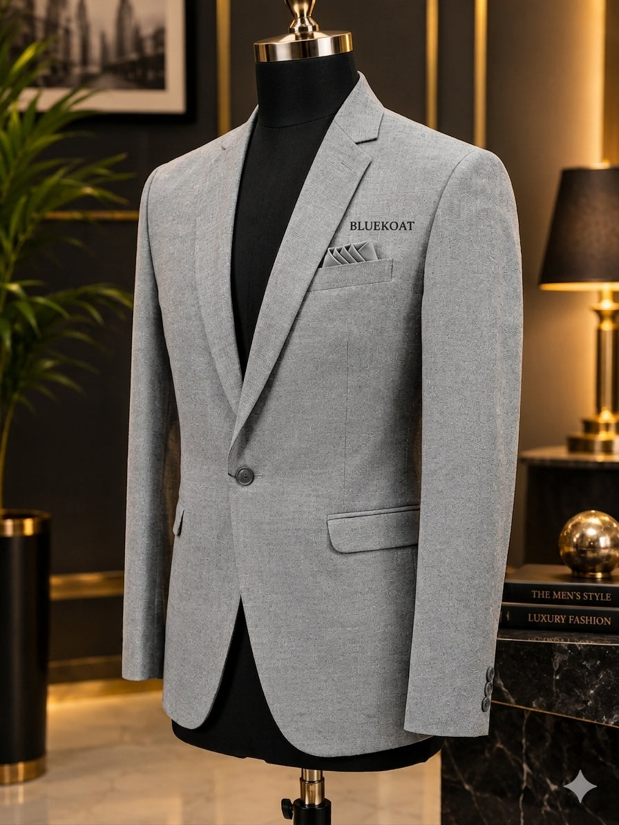 BLUEKOAT Prestige Textured Suit Coat – Platinum Grey